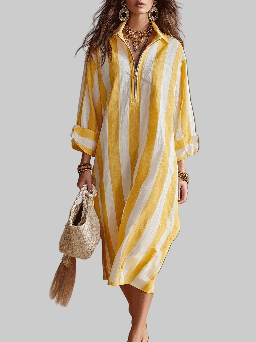 Adele™ - Stripe Midi Dress