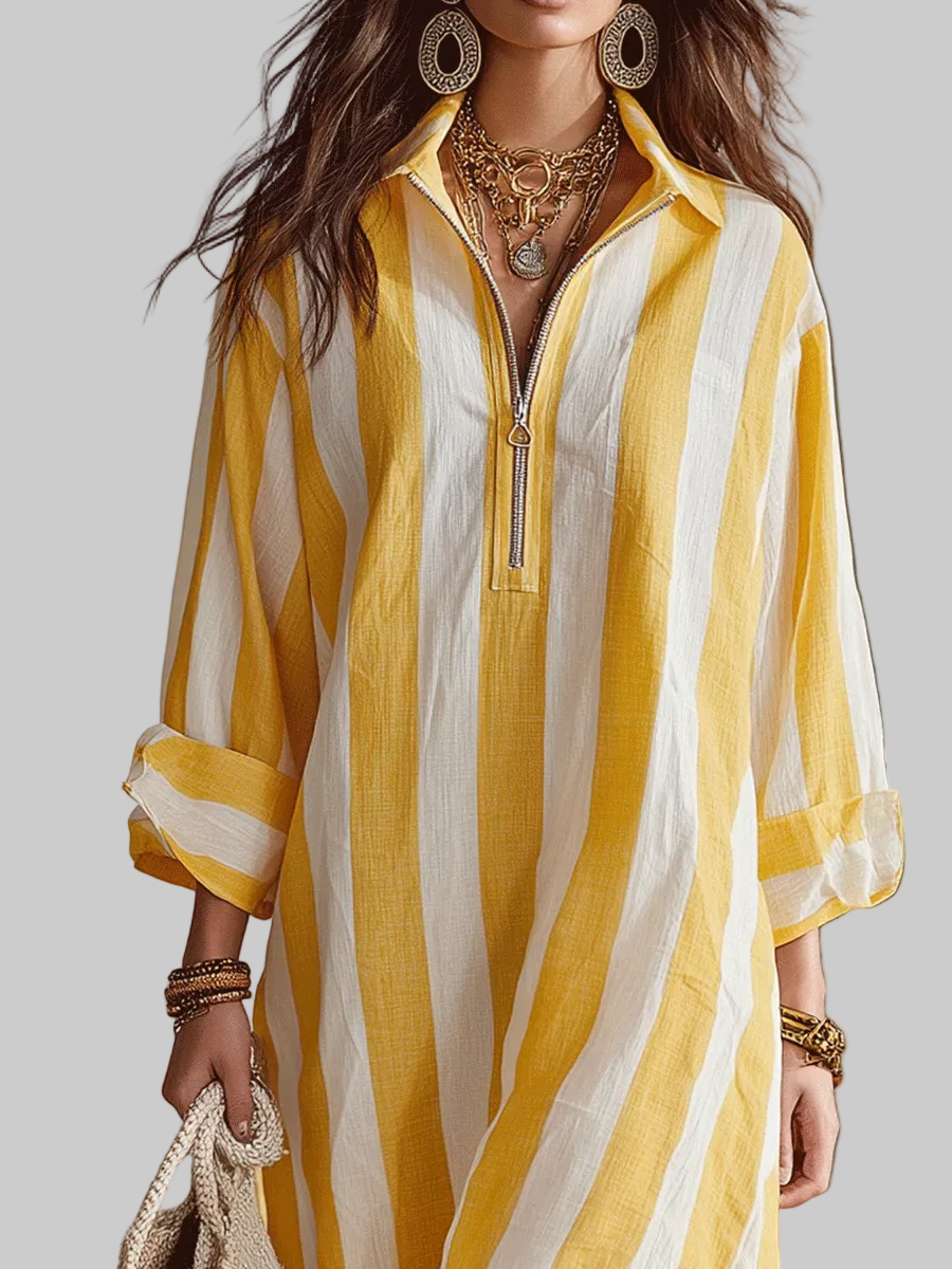 Adele™ - Stripe Midi Dress